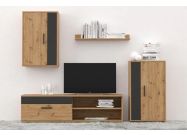 obývací sestava, barva dub artisan/černá