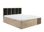 postel s úložným prostorem, barva dub artisan/černá, výběr šířky