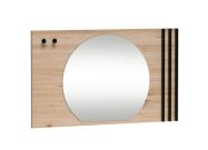 zrcadlo s panelem, barva dub artisan/černá