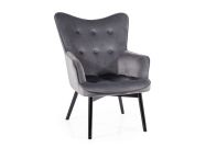 Čalouněné křeslo CASA 11004 velvet šedá/wenge