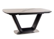 Jídelní stůl rozkládací 160x90 CASA 11003 ceramic bílý mramor/černý mat