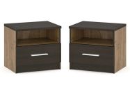 Noční stolek 2 ks CASA 97003 april/wenge