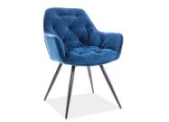 Jídelní čalouněná židle CASA 11009 velvet modrá/černá