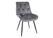 jídelní čalouněná židle, barva velvet šedá/černá