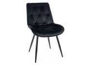 jídelní čalouněná židle, barva velvet černá/černá