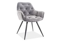 Jídelní čalouněná židle CASA 11009 velvet šedá/černá