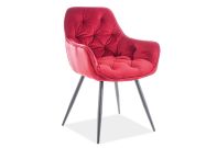 Jídelní čalouněná židle CASA 11009 velvet červená bordó/černá