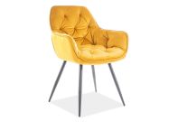 Jídelní čalouněná židle CASA 11009 velvet žlutá curry/černá