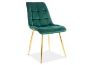 Jídelní čalouněná židle CHIC VELVET zelená/zlatá