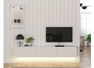 televizní stolek s LED osvětlením, barva bílá
