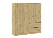šatní skříň 4D2S, barva dub artisan/antracit
