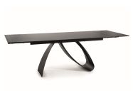 Jídelní stůl rozkládací, barva černý mramor/černý mat