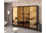 šatní skříň s posuv. dveřmi 280, barva antracit/zrcadlo bronz