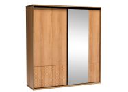 šatní skříň se zrcadlem (F-11), barva dub karamel