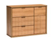 komoda 1D3S (F-5), barva dub karamel