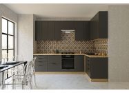 rohová kuchyňská linka 280x140, barva grafit/dub sonoma