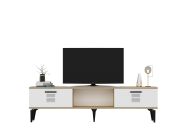 TV stolek na nožičkách, dub / bílá