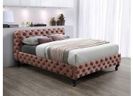 čalouněná postel 160x200 cm, barva starorůžová/wenge
