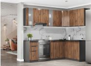 Kuchyně CASA 19016 rohová ořech/antracit