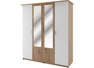 šatní skříň 4D, dub Artisan/bílá