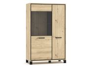 komoda s vitrínou 2D, barva dub artisan/wenge