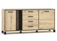 kombinovaná komoda 2D4S, dub artisan/wenge