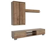 obývací stěna, barva dub kraft tabaco/satin