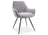 Jídelní čalouněná židle CASA 11022 VELVET šedá/černá