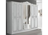 šatní skříň, barva bílá/stříbrná II.jakost