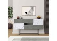 luxusne konzolovy stolik retro seda biela Carrara LUCIA