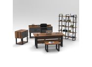 kancelářský set s regálem, baroko/antracit