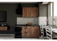 CAPRI kuchyňská linka na míru, grafit/dvířka dub Tabacco