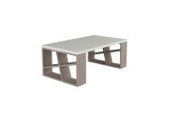 designový konferenční stolek, bílý / moka