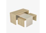 designový konferenční stolek, dub / bílý