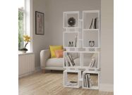 moderne dizajnove regal kniznica biela MAK