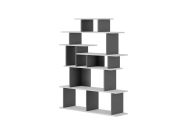 designová knihovna, bílá / antracit