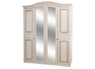 šatní skříň 4D, bílé dřevo/patina