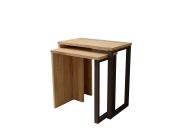 set konferenčních stolků, sepet/jutový vzor