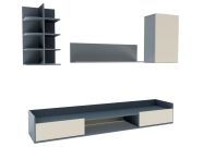 obývací sestava, barva antracit/dub kraft šedý