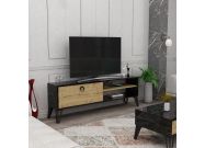 TV stolek na nožičkách, dub / černá
