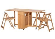 Rozkládací set CASA 95204 1 stůl + 4 židle přírodní bambus