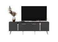 TV stolek na nožičkách, antracit / stříbrná