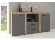 komoda 2D2S, barva dub lefkas/grafit