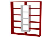 designová knihovna, červená/bílá