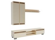 obývací stěna, barva satin/dub kraft tabaco