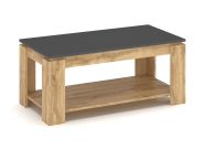 rozkládací konferenční stolek, barva dub minerva/šedá