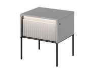noční stolek 1S s LED (TR-10), barva šedá/černá
