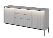 komoda 2D3S s LED (TR-01), barva šedá/černá