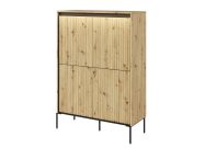 komoda 4D s LED (TR-03), barva dub artisan/černá