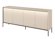 komoda 4D s LED (TR-04), barva písková/černá